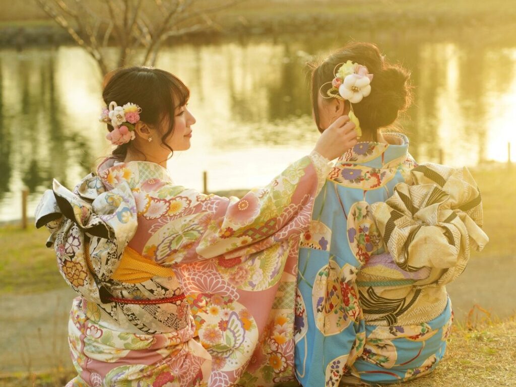 本振袖後ろ姿
