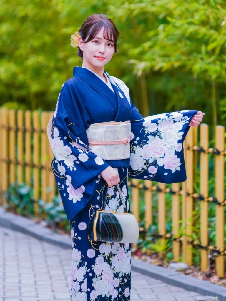 訪問着(青)