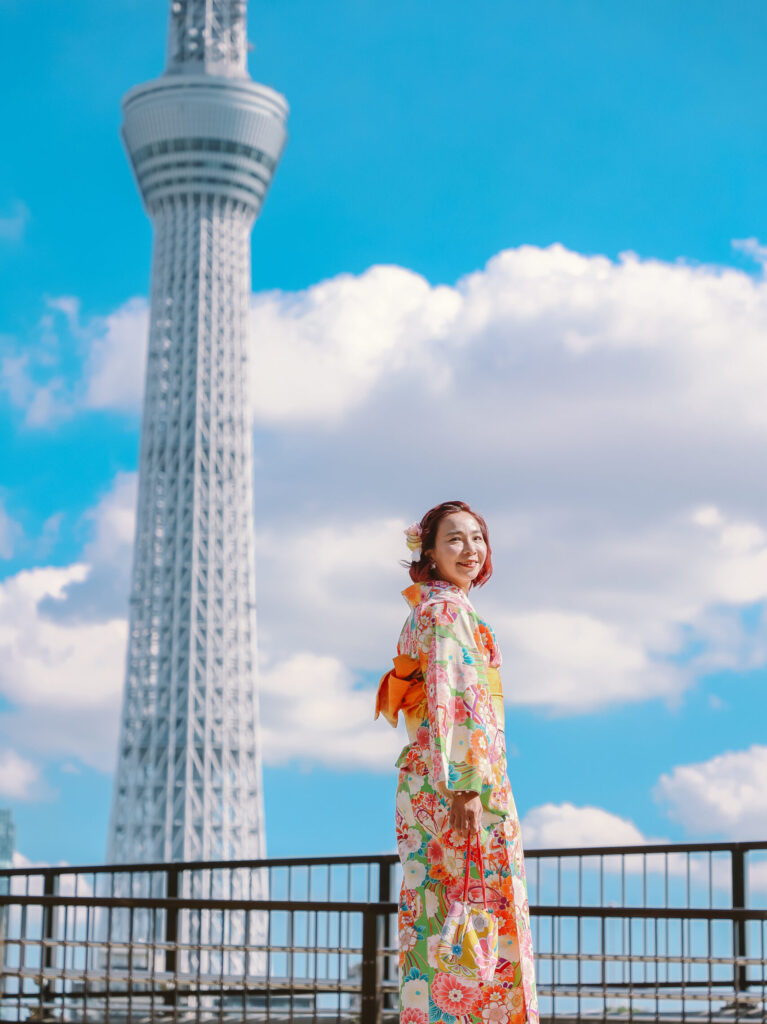 浴衣　スカイツリー