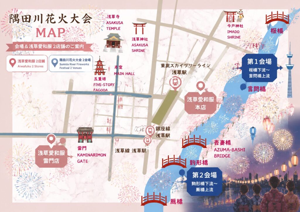 隅田川花火大會 店鋪地圖